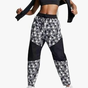 Nike X Serena Williams design woven tennis pants black & white geo print sz XL